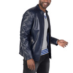 Canal Leather Jacket // Navy (2XL)