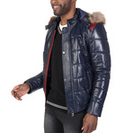 Irving Leather Jacket // Navy (L)