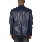 Canal Leather Jacket // Navy (S)
