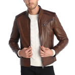 Beekman Leather Jacket // Chestnut (XL)