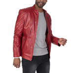 Mercer Leather Jacket // Red (2XL)