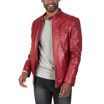 Mercer Leather Jacket // Red (2XL)