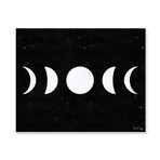 Moon Phases (White) (Black Dust) // High Gloss Panel (12"W x 15"H x 0.5"D)