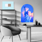 Lady Liberty Remixed (Deep Blue) (Arched) // High Gloss Panel (12"W x 18"H x 0.5"D)