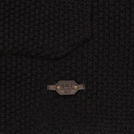 Delonge Collared Cardigan // Black (XL)