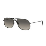 Men's Square Aviator Sunglasses // Black + Gray Gradient