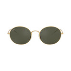 Men's "Beat" Round Metal Sunglasses // Gold + Green