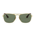 Men's Large Pilot Sunglasses // Gold + Green