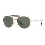 Men's Round Aviator Sunglasses // Gold + Green
