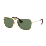 Men's Large Pilot Sunglasses // Gold + Green