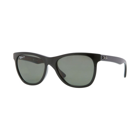 Men's Classic Square Polarized Sunglasses // Black + Green