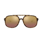 Men's Chromance Polarized Nylon Aviator Sunglasses // Matte Tortoise + Purple Gold Mirror Chromance