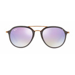 Men's Future Pilot Sunglasses // Gray + Bronze Copper + Lilac Gradient