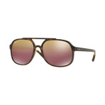 Men's Chromance Polarized Nylon Aviator Sunglasses // Matte Tortoise + Purple Gold Mirror Chromance