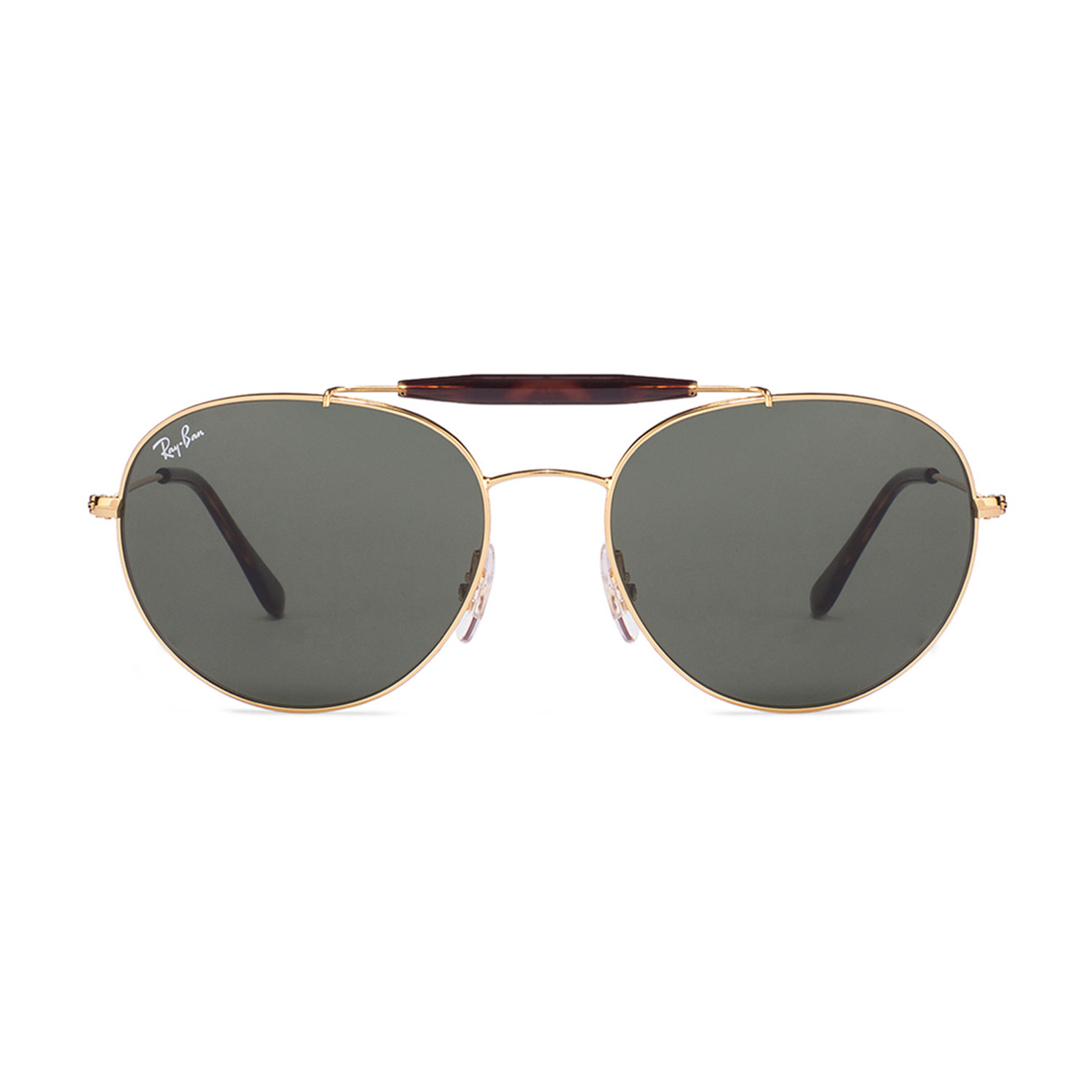 Men's Round Aviator Sunglasses // Gold + Green - Ray-Ban® - Touch of Modern