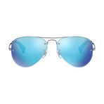Men's Iconic Aviator Sunglasses // Gunmetal + Blue Mirror