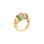 Bulgari 18k Yellow Gold Diamond + Peridot Ganci Ring // Ring Size: 7 // Pre-Owned