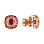 Tresorra 18k Rose Gold Diamond + Ruby Earrings // Pre-Owned