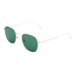 Unisex Arnold Square Sunglasses (Silver + Green)