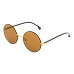 Unisex Alford Round Sunglasses (Black Ink + Gold)