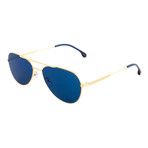 Unisex Angus Aviator Sunglasses (Gold + Blue)