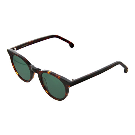 Unisex Archer Round Sunglasses (Black Ink + Brown)