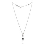 Gucci Sterling Silver Black Zircon Pendant Necklace