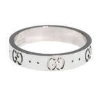Gucci Icon 18k White Gold Band Ring // Ring Size: 7