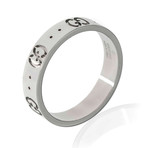 Gucci Icon 18k White Gold Band Ring // Ring Size: 7