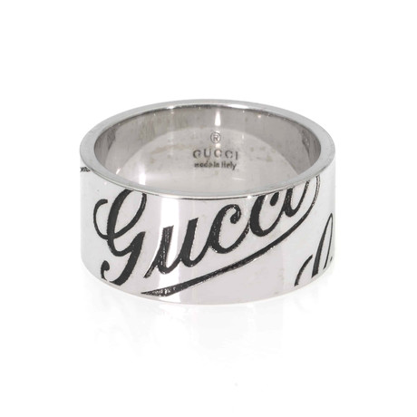 Gucci 18k White Gold Band Ring // Ring Size: 5.75