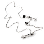 Gucci Sterling Silver Black Zircon Pendant Necklace