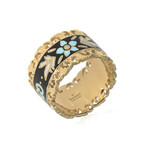 Gucci Icon 18k Yellow Gold + Enamel Ring // Ring Size: 5.75