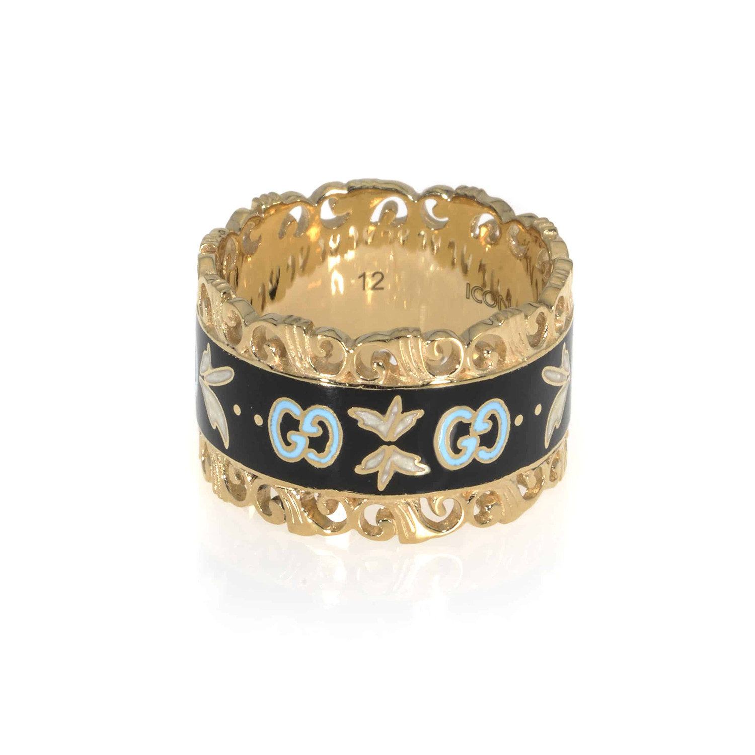 Gucci Icon 18k Yellow Gold + Enamel Ring // Ring Size: 5.75 - Gucci