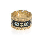 Gucci Icon 18k Yellow Gold + Enamel Ring // Ring Size: 5.75