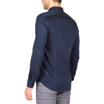 Arthur Long Sleeve Button Up Shirt // Dark Blue (2XL)