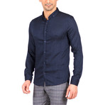 Arthur Long Sleeve Button Up Shirt // Dark Blue (L)