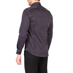 Marco Long Sleeve Button Up Shirt // Black + White Stripes (2XL)