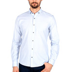 Scott Long Sleeve Button Up Shirt // White + Sky Blue (M)