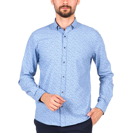 Robert Long Sleeve Button Up Shirt // Blue (S)