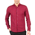 Hoit Long Sleeve Button Up Shirt // Red (XL)