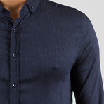 Arthur Long Sleeve Button Up Shirt // Dark Blue (M)