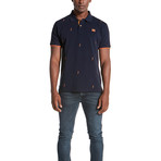 Ledger Slim Fit Polo Shirt // Navy Blue (M)