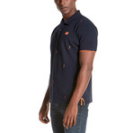 Ledger Slim Fit Polo Shirt // Navy Blue (M)