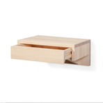 BO Floating Nightstand + Drawer + Bedside Table (Oak Wood)