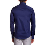 Alexander Long Sleeve Button Up Shirt // Dark Blue (M)