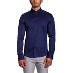 Alexander Long Sleeve Button Up Shirt // Dark Blue (L)
