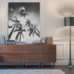 Swaying Palms (Bw) // High Gloss Panel (12"W x 15"H x 0.5"D)