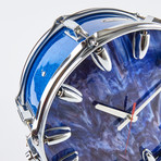 Courtney Blue Sparkle Snare Drum Wall Clock // 14"