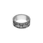 Antiqued Stainless Steel Weave Pattern (Ring Size: 9)