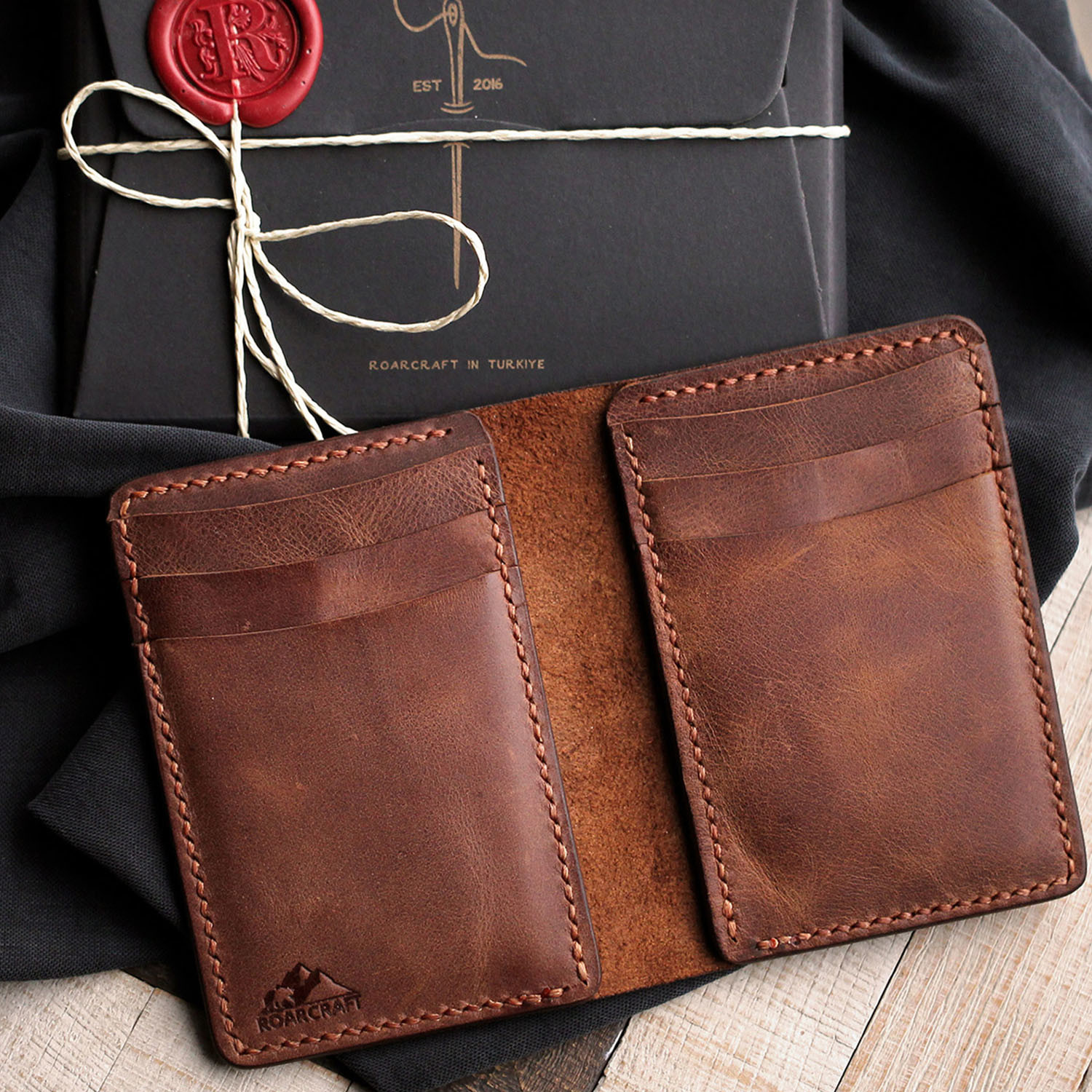 Leo Vertical Bifold Leather Wallet // Tobacco - Roarcraft - Touch of Modern